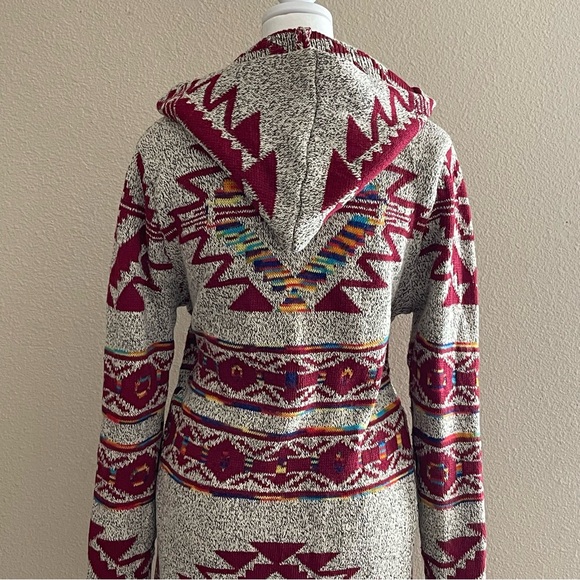 Northern Angel Anthropologie Multicolor Aztec Long Open Front Cardigan S/M - Picture 6 of 16